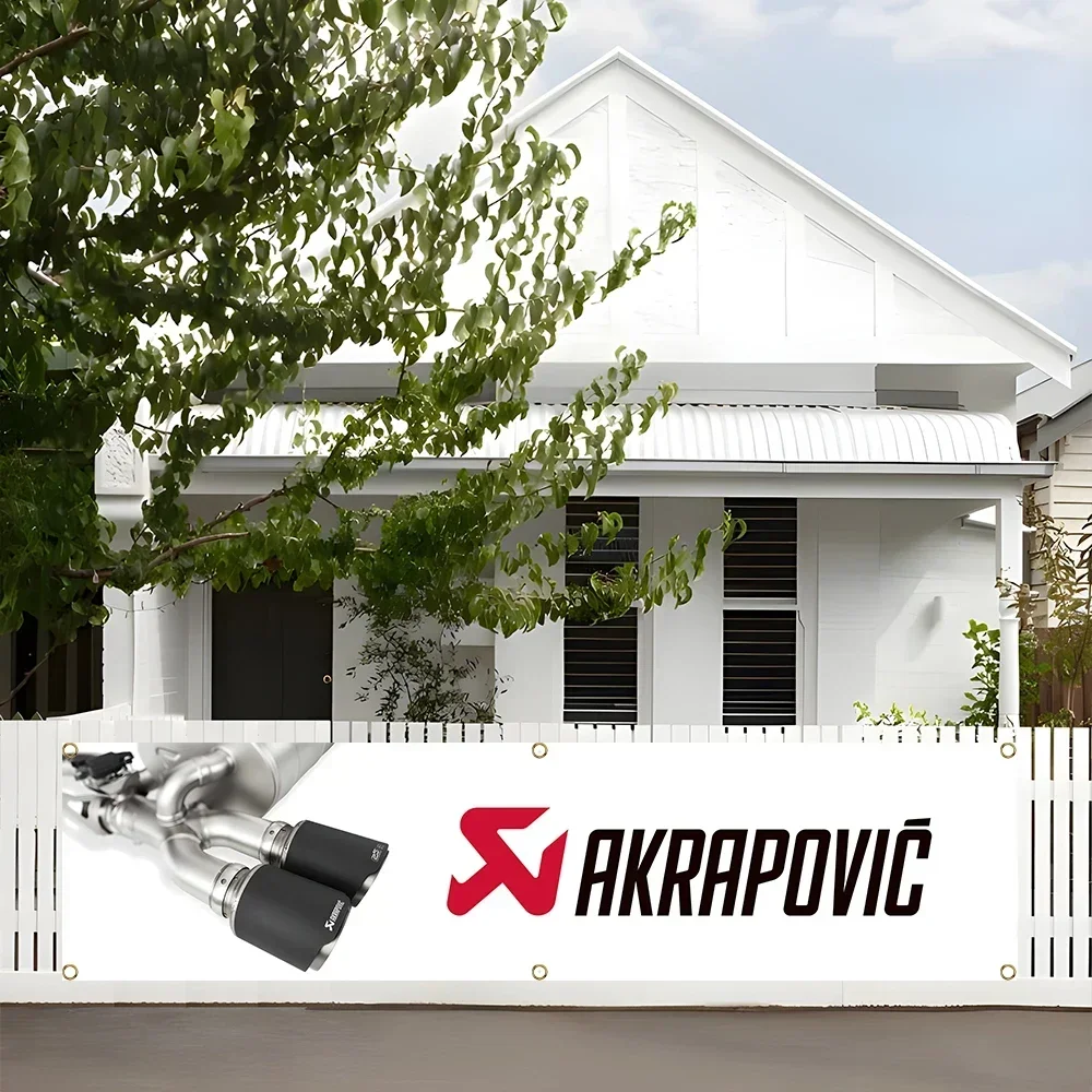 Фото 45X180CM Akrapovics баннер флаг полиэстер печатные автозапчасти флаги для декора комнаты гаража 90x360 см №4