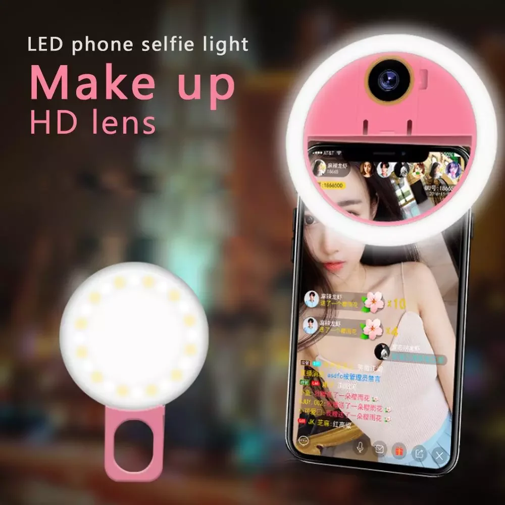 

Moblie Phone Selfie Ring Wide Angle Lens Beauty Light Fill Lamp Macro Photography Camera Shot Rechargeable LED Selfie Ring
