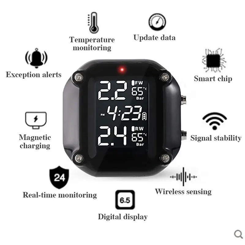 Система контроля температуры в шинах с ЖК-дисплеем и 2 внешними датчиками |