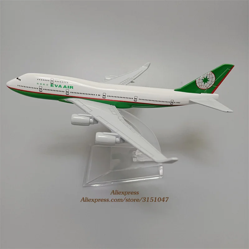 

16cm Alloy Metal TaiWan EVA Air B747 Airlines Diecast Airplane Model EVA Boeing 747 Airways Plane Model W Stand Aircraft Gifts