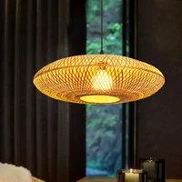 2022 new summer collection handmade bamboo chinese style kitchen hotel restaurant dinning room living pendant lamp chandelier
