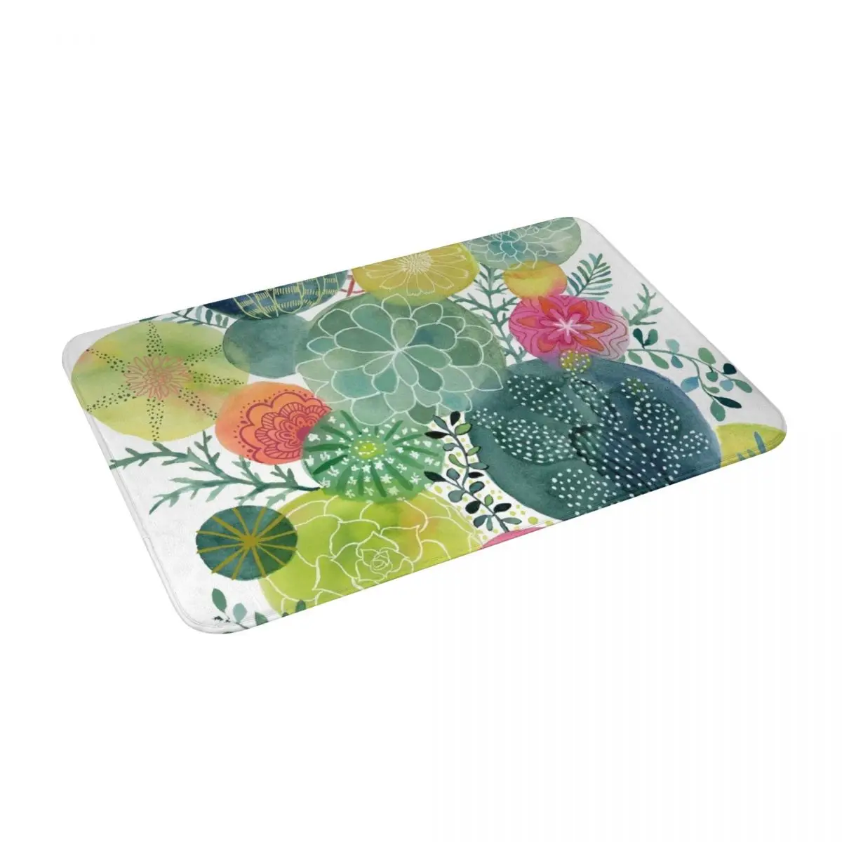 Трехмерный коврик для ванной с изображением суккулентов нескользящий прихожей