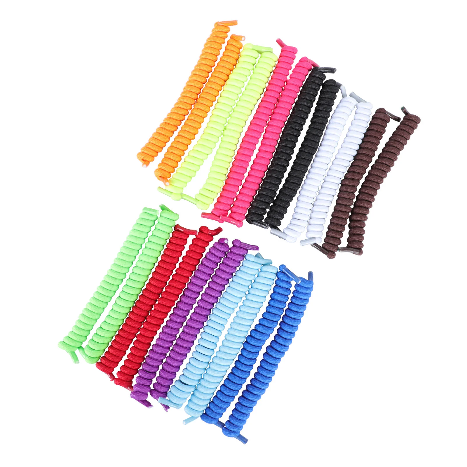 11 Pairs Free Spring Laces Stretch Sneakers Simple Shoelaces Practical Casual Shoes Elastic Polyester