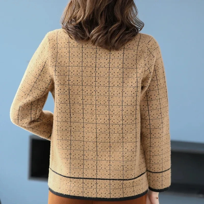 2022 Autumn New Imitation Mink Fleece Sweater Coat Korean Thickened Short Jacket Wool Coat Knitted Cardigan Women Faux Fur Coat