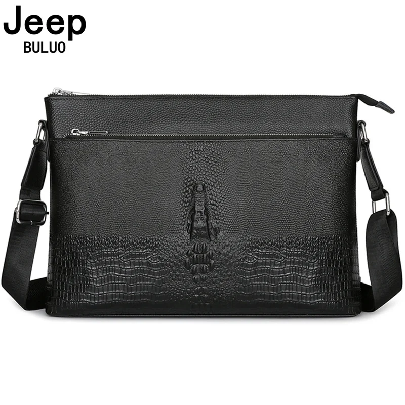 

Мужская сумка-тоут через плечо JEEP BULUO, оранжевая однолямочная сумка из натуральной кожи, деловой портфель для документов, все сезоны, 2019