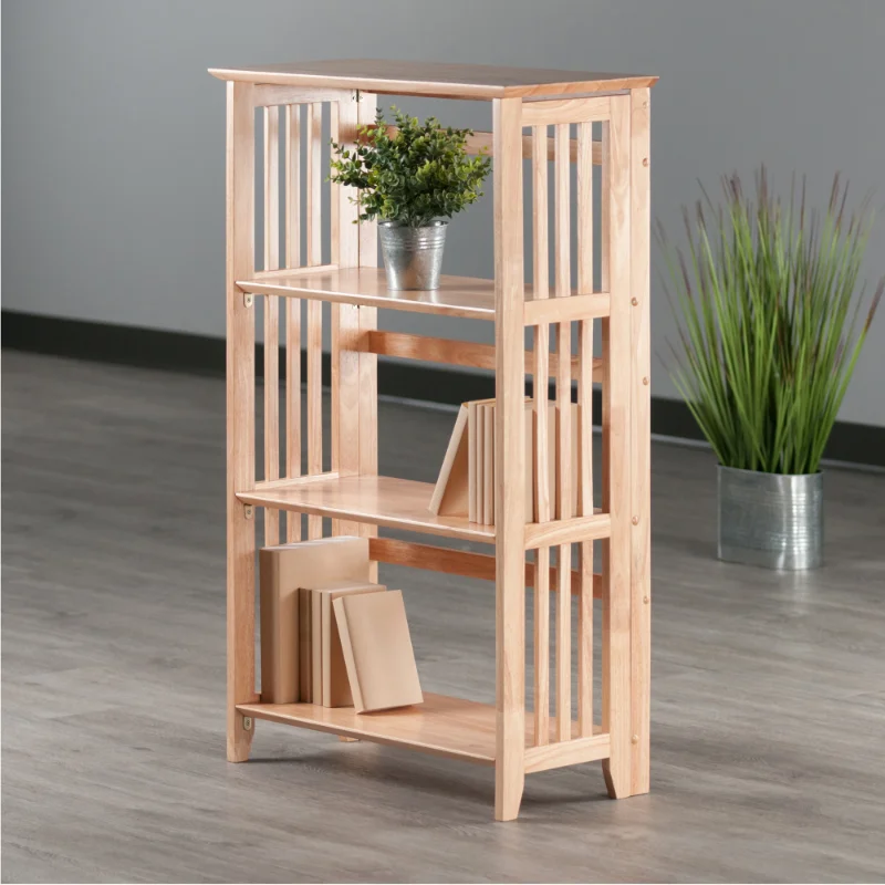 

Winsome Wood Mission 3-Section Foldable Shelf, Natural Finish book shelf furniture