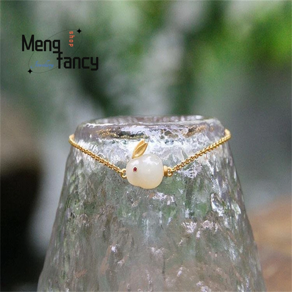 Браслет из натурального серебра S925 пробы с инкрустацией и кроликом Tianbaiyu-простой