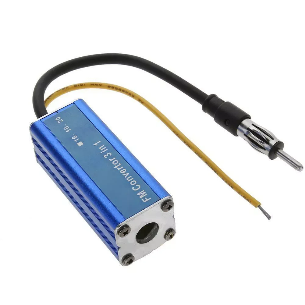 

76 90MHz FM Radio Stereo Accessories Auto Antenna Easy Install Universal Metal 12V Car Frequency Converter Changer 3 In 1