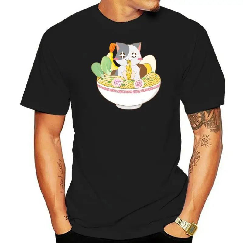 

Kawaii Anime Cats Shirt Japanese Ramen Noodles For Women Men Street Tee Shirt