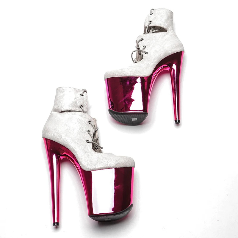 Leecabe  20CM/8inches Suede Upper Pole dancing shoes High Heel platform Pole Dance boot