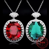 hoyon the new luxury 18k gold color natural shavreite emerald pendant color treasure necklace s925 silver color