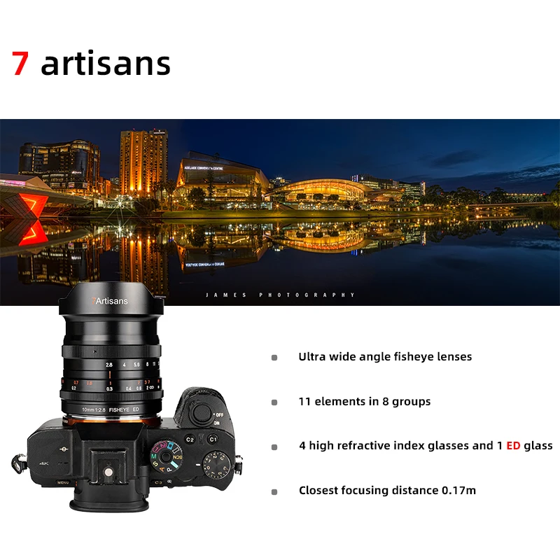 7artisans 10 мм F2.8 Полнокадровый широкоугольный объектив рыбий глаз для Sony E Canon RF Nikon Z