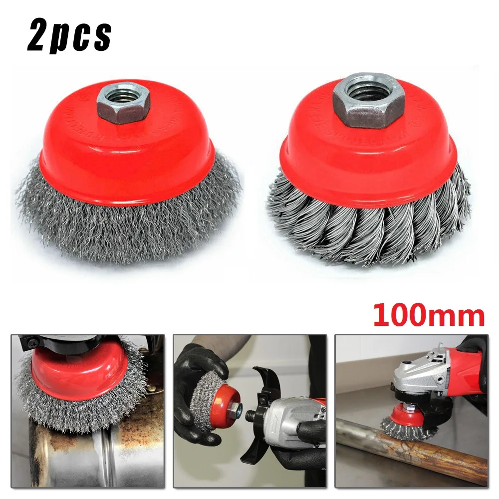 

Part Wire Wheel Brushes Tool Accessories 2pcs Set Cleaning Loose paint
