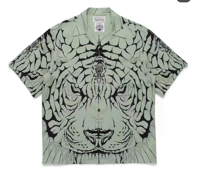 

Футболка Мужская/женская летняя Гавайская, гавайская рубашка с головой волка, надувная Мария, топ для спортзала