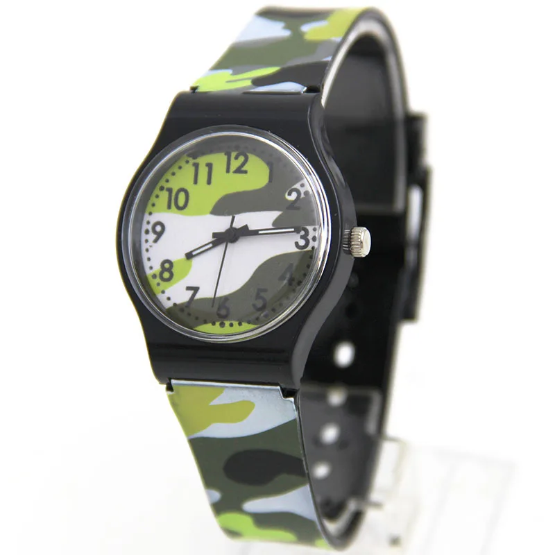 

kid Silicone Navy Blue Military Watch Student Quartz Camouflage Boys Gift Children's wrist watches girls pink purple watch