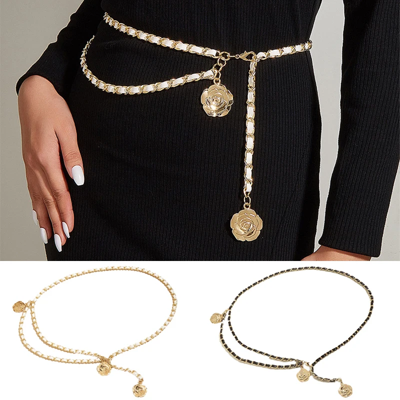 

Hot Women Fashion Belt Hip High Waist Gold Narrow Metal Cute Sex Quality Chain Chunky Fringes Crystal Diamond Waist Chain