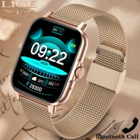 lige nfc smart watch women new custom dial smartwatch for android ios waterproof bluetooth music watch full touch bracelet clock