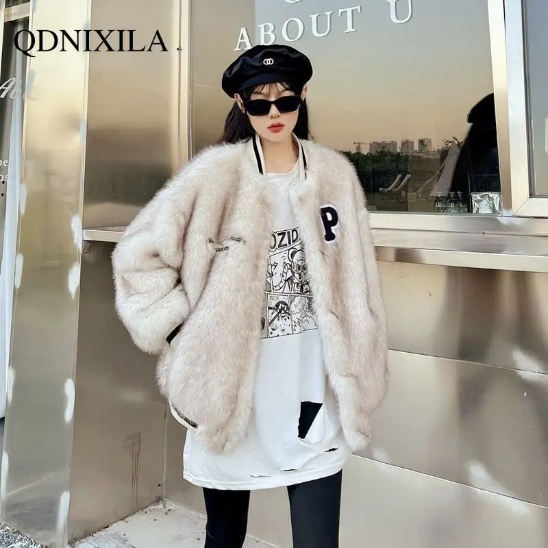 Women's Fur Coat Winter Fur Jacket Thickened Plush Jacket Imitation Faux Fur Coat Top Women New In Outerwear Fur Coat Women