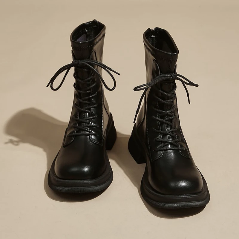 

Platform Shoes Chunky Chelsea Punk Goth Women Boots Winter New Fashion Ankle Motorcycle Femmes Botas Snow Designer