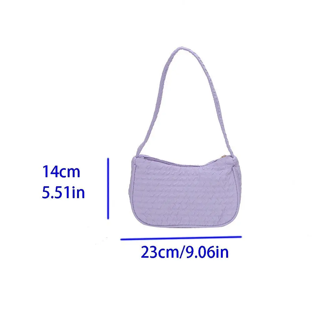

Candy Color Bubble Shoulder Bag Elegant Large Capacity Weave Fold Cloud Underarm Bag Lightweight Zipper Streetwear