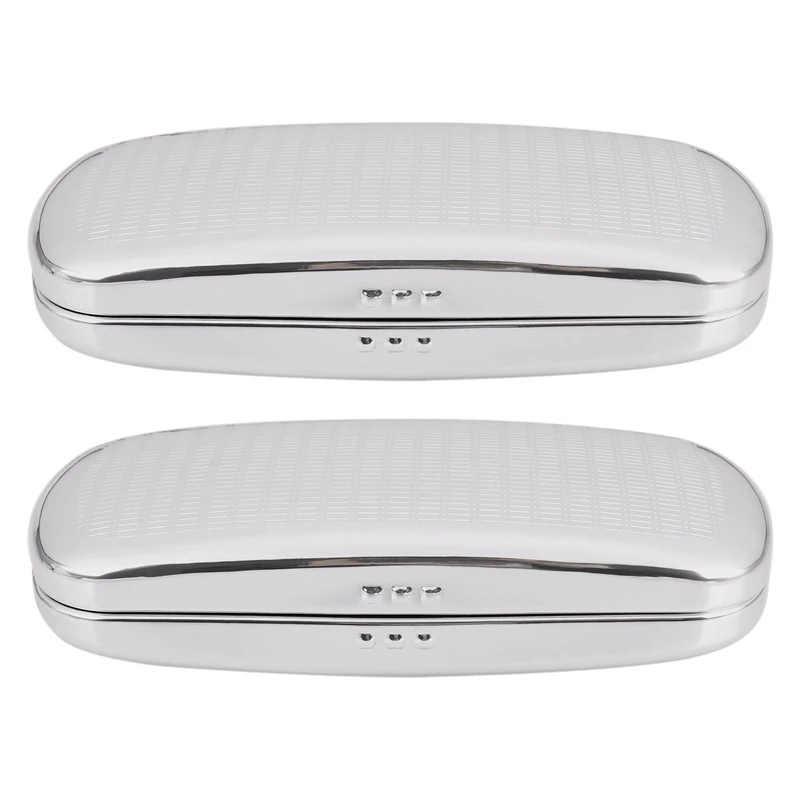 

2X Glasses Case, Aluminum Hard Shell Eyeglasses Case Striped Spectacles Box