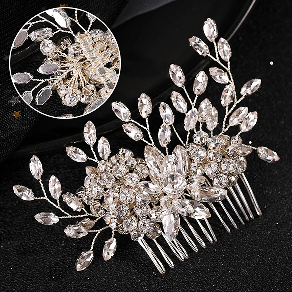

Роскошные заколки стразы для волос, заколки для волос с цветами, листьями, заколки для невесты, свадебные украшения для волос, аксессуары
