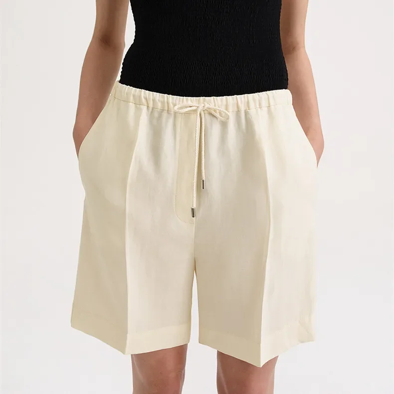 

Women's Shorts 2023 New Spring Drawstring Breathable Versatile Elastic Waist Simple Casual Short Pants