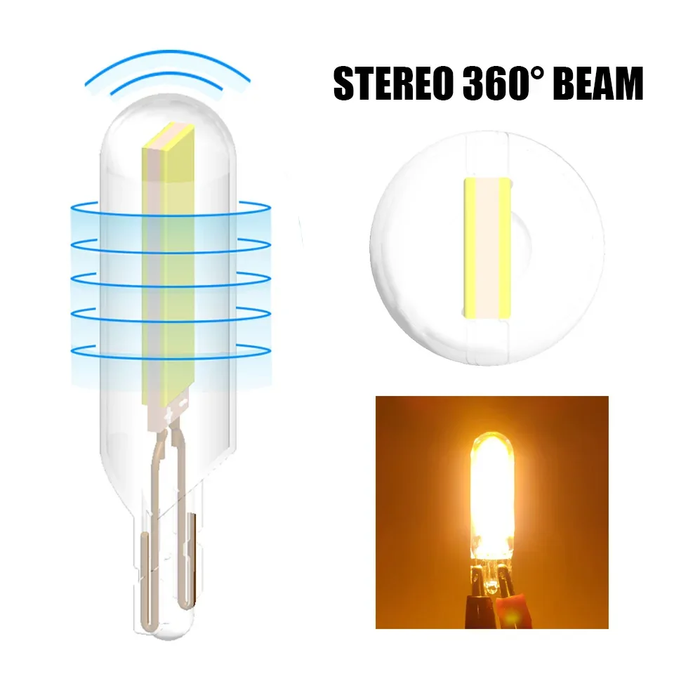 1/4 шт. Автомобильные светодиодные лампы T15 с COB матрицей