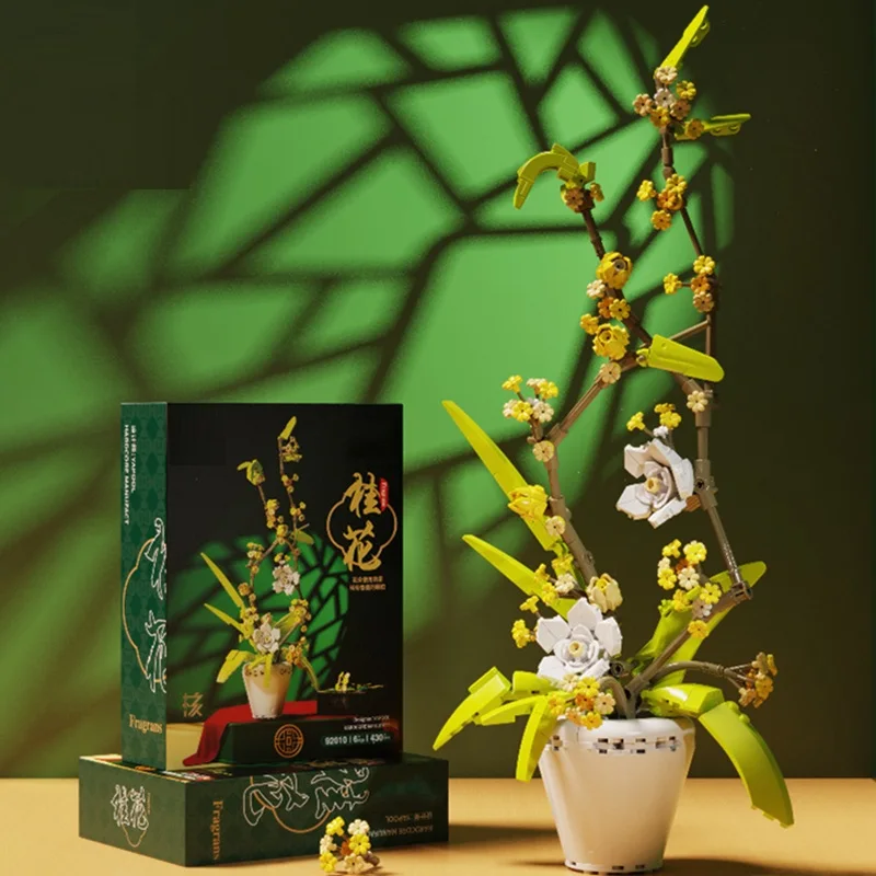 

Building Block Flower Orchid Series Bonsai Girl Build Toy Flowers Adult Flower Arrangement Assembly Toys For Gifts Aromatherapy