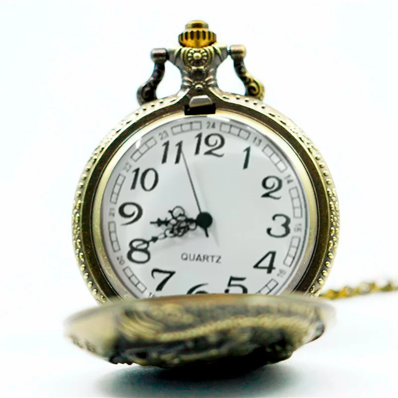 Большие бронзовые тисненые ностальгические карманные часы в стиле ретро