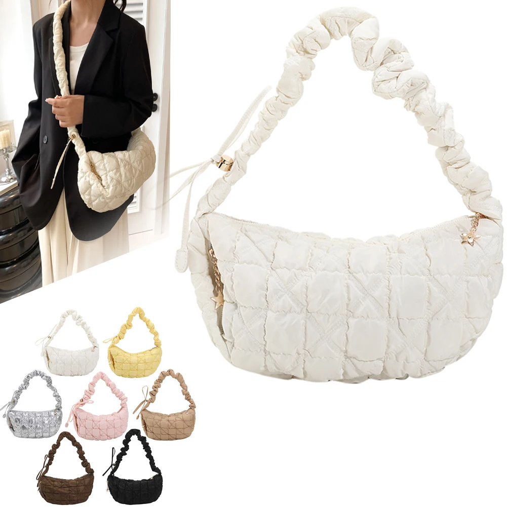 

Fashion Nylon Cloud Bag Luxury Design Tote Womens Handbags Pleated Korean Quilted Messenger Commute Bubbles Cotton Bag Bolsa