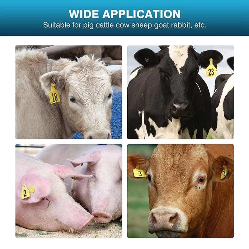 Розничная продажа Ушные бирки для свиней 100 наборов пластиковые идентификации