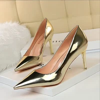bigtree sexy high heels patent leather shoes woman pumps party office ladies wedding shoes stiletto pointed women heels 7 5cm
