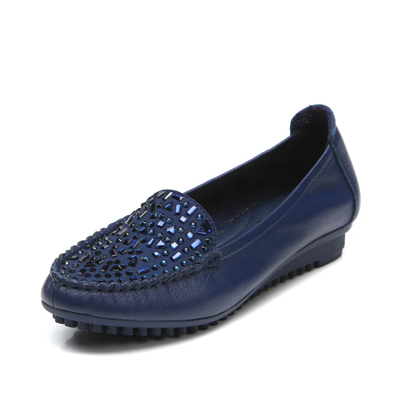 Leather Women's Shoes Casual Slip-on Loafers Ladies Casual Shoes Black Moccasins Sneakers Comfortable Flat Shoes Zapatos Mujer