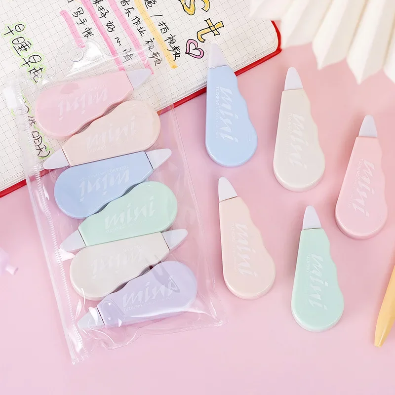 

Writing Tape White Correct Adhesive Correction Tapes Out School Office Kawaii Portable Tool Correction Roller Supplies 6pcs