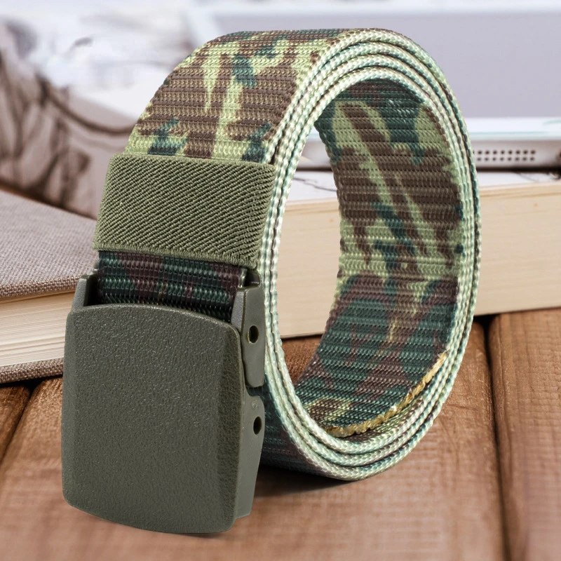 Men's Automatic Buckle Nylon Belt Outdoor Canvas Belt High Quality Men's Belt Military Automatic Outdoor Hunting Tactical Belt