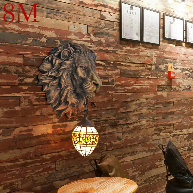 

8M Interior Wall Lamp LED Creative American Tiger Style Light Sconce for Modern Home Living Bedroom Bedside Porch Decor