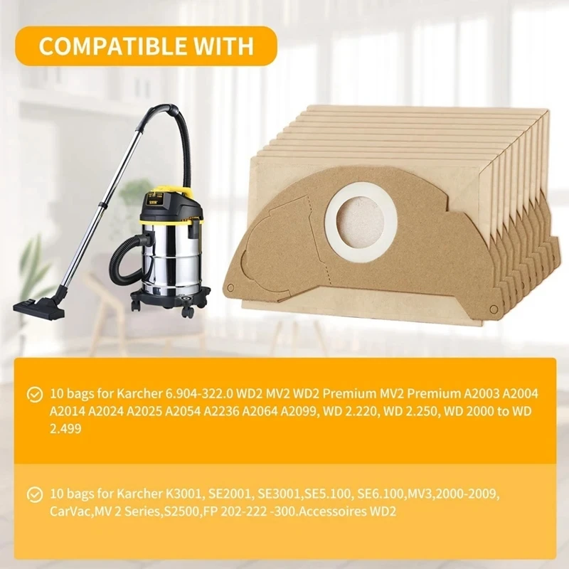 Сумка для пылесоса Karcher WD2 MV2 WD 2 200 WD2250 A2004 A2054 A2099 6 904-322 0 робот-пылесос