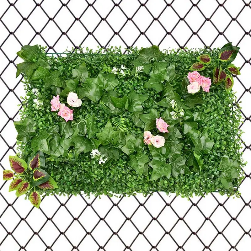 

40x60CM Artificial Leaf Hedge Board Plant Hedge Panel Noise Reduction UV Protected Privacy Fence Screen For Backyard Garden Deco