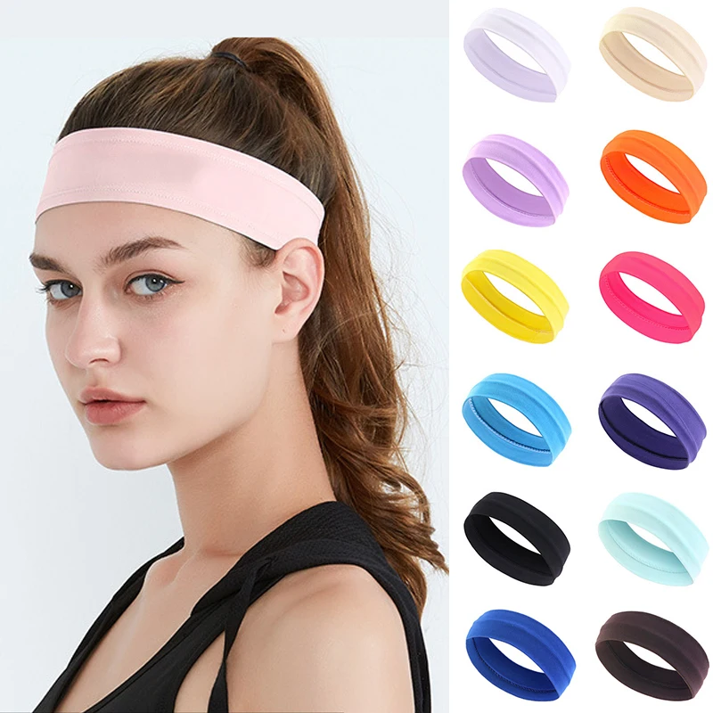 

Plain Milk Silk Headband Solid Color Sports Running Fitness Turban Sweatband Hairband Yoga Elastic Hair Bands Hair Accessories