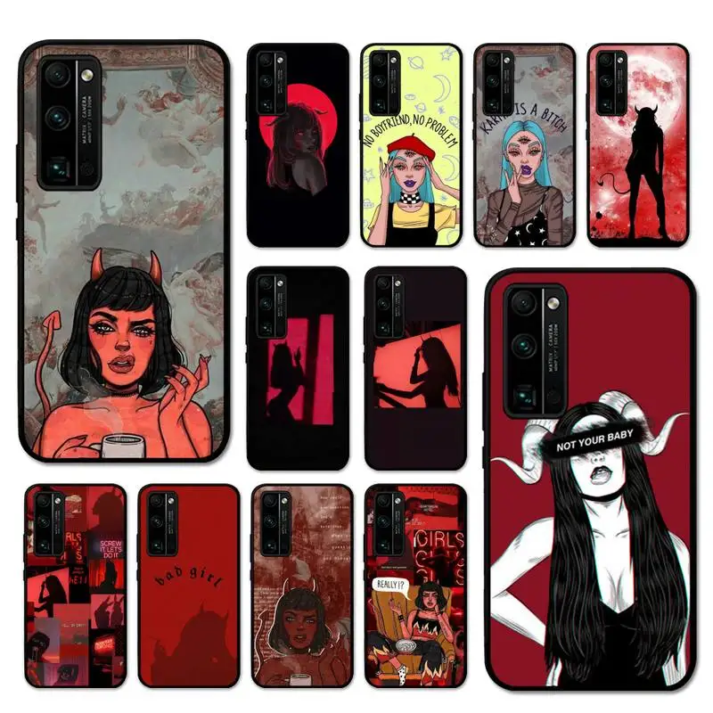 

Sexy Devil Woman Phone Case for Huawei Honor 10 i 8X C 5A 20 9 10 30 lite pro Voew 10 20 V30 coque