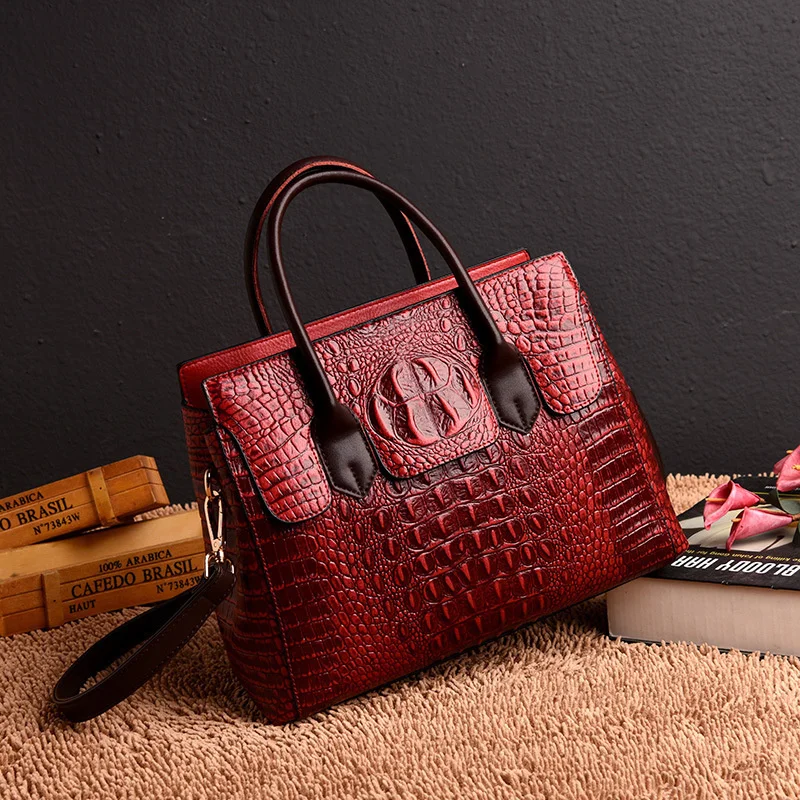 

Vintage Fashion Crocodile Genuine Leather Luxury Ladies Handbags Women Bags Designer Woman Shoulder Bag Female Bolsas Feminina