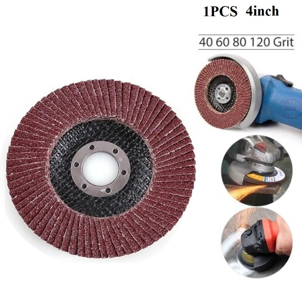

1pc 100mm Metal Sanding Flap Discs 40/ 60/80/120grit Grinder Disc Stone Sharpener Angle Cutting Wheel Rotary Tool Accessories