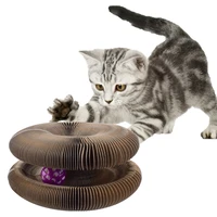 foldable magic organ scratch cat toy interactive catnip with ball grinding paper frame claw cat scratching board climbing toys
