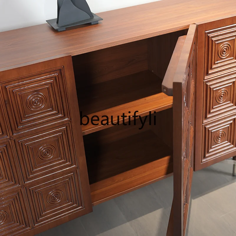 Обеденный боковой шкаф дизайнерский входной для обуви из цельного дерева