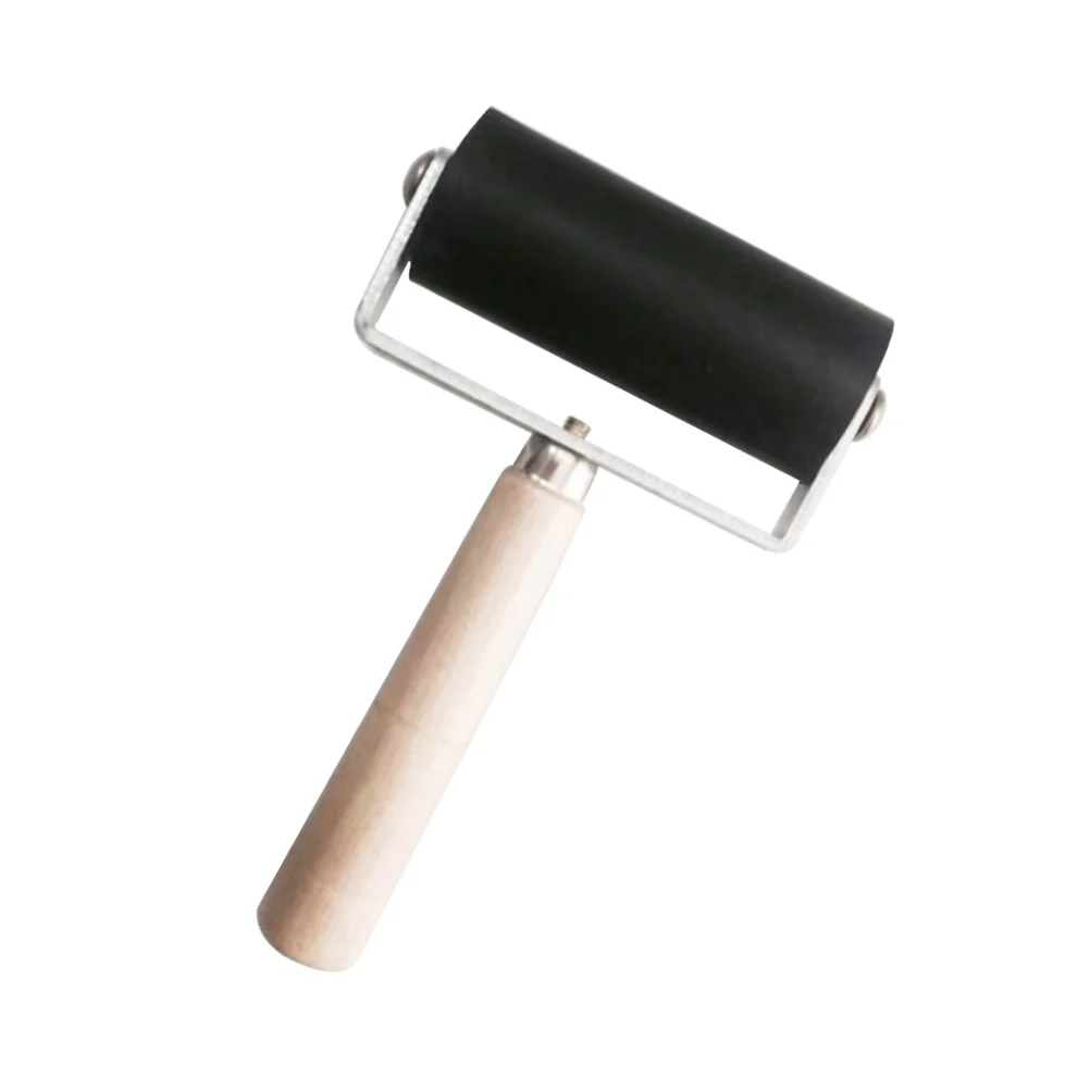 

Rubber Roller Brayer with Solid Wooden Handle Ink Roller for Printing Scrapbooks Wallpapers Stamping