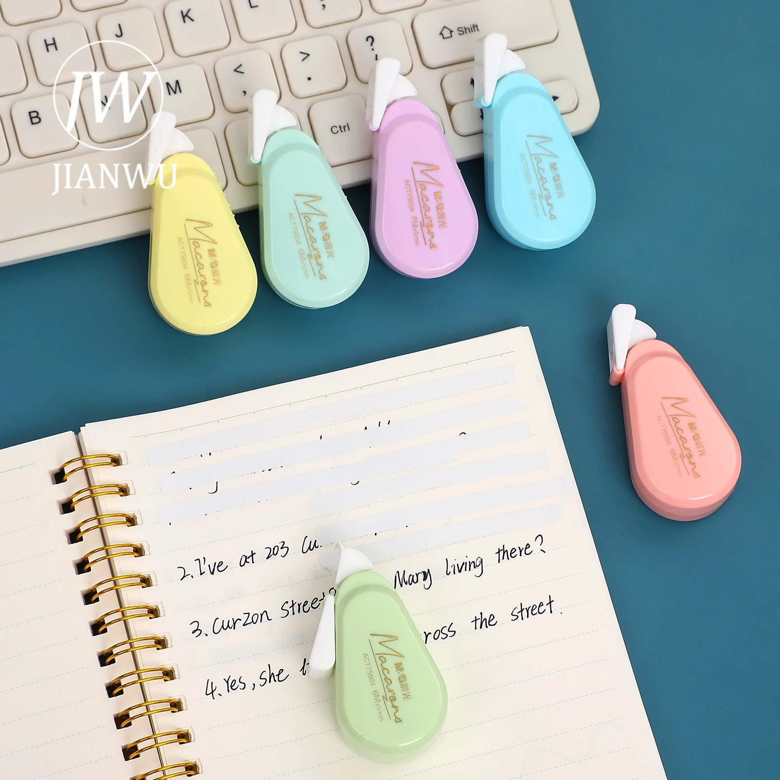 JIANWU 6 Pcs/Set Cute Mini Correction Tape 6m Creative Strong Adhesive Student Altered Kawaii Stationery Supplie | Канцтовары для