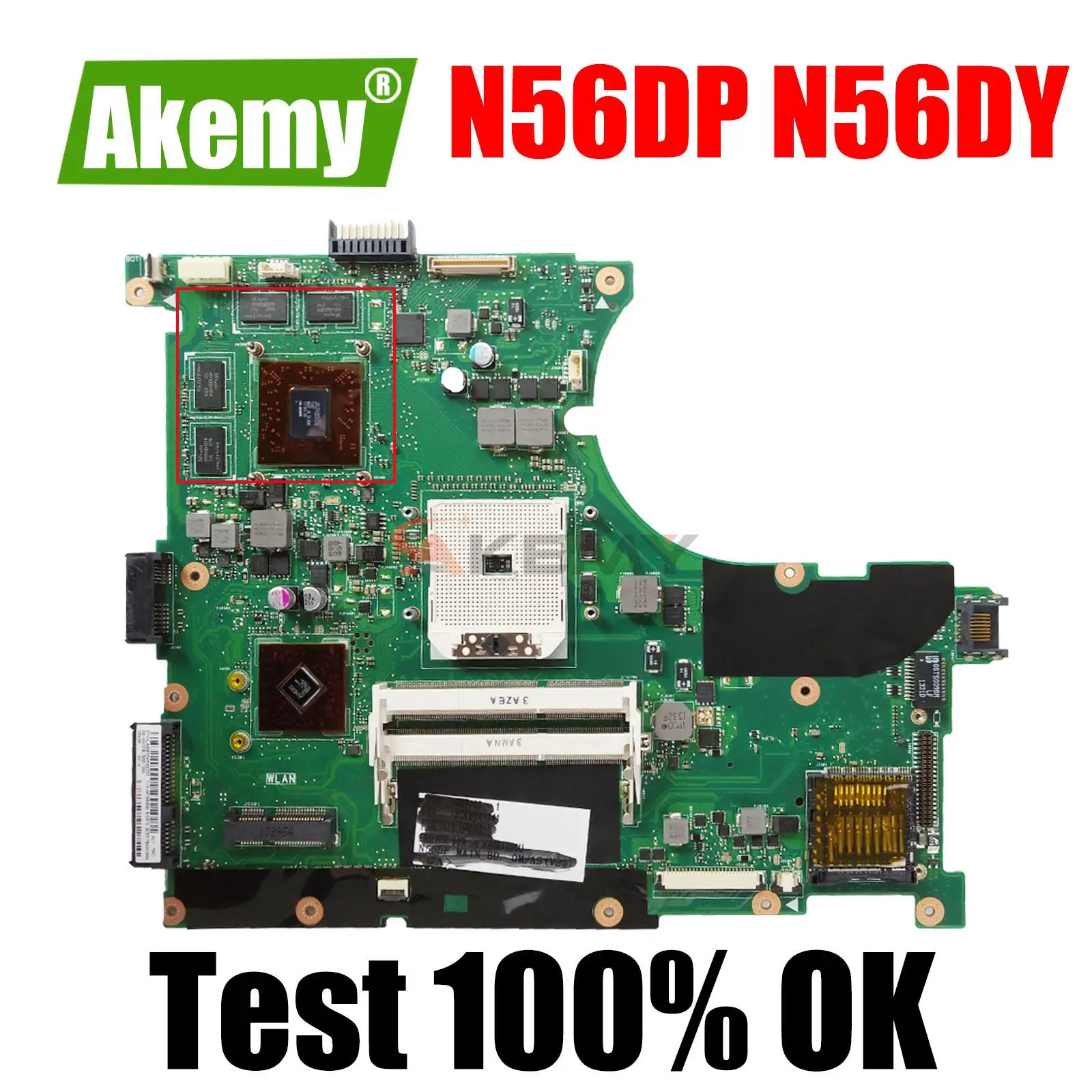 Материнская плата Akemy N56DY для ноутбука Asus N56D N56DP N56DY R501DY N56DYA 60-NQOMB1002-C03, материнская плата HD 8570M HD8570M 2 Гб Graphic