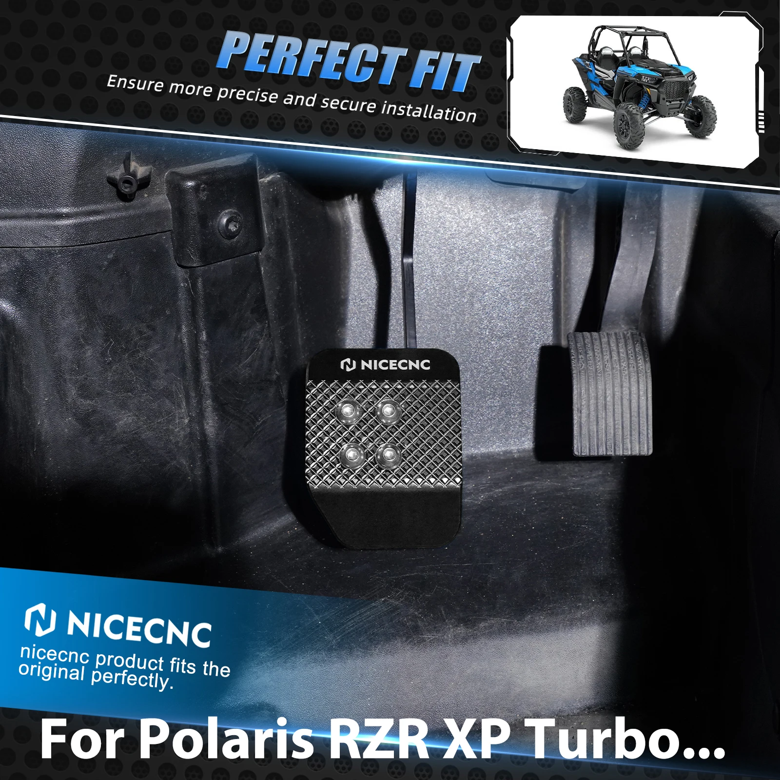 

For Polaris RZR XP Turbo Foot Brake Pedal Extender Aluminum RZR S 1000 EPS RZR900 2017-2020 XP4 1000 2014-2020 UTV Accessories