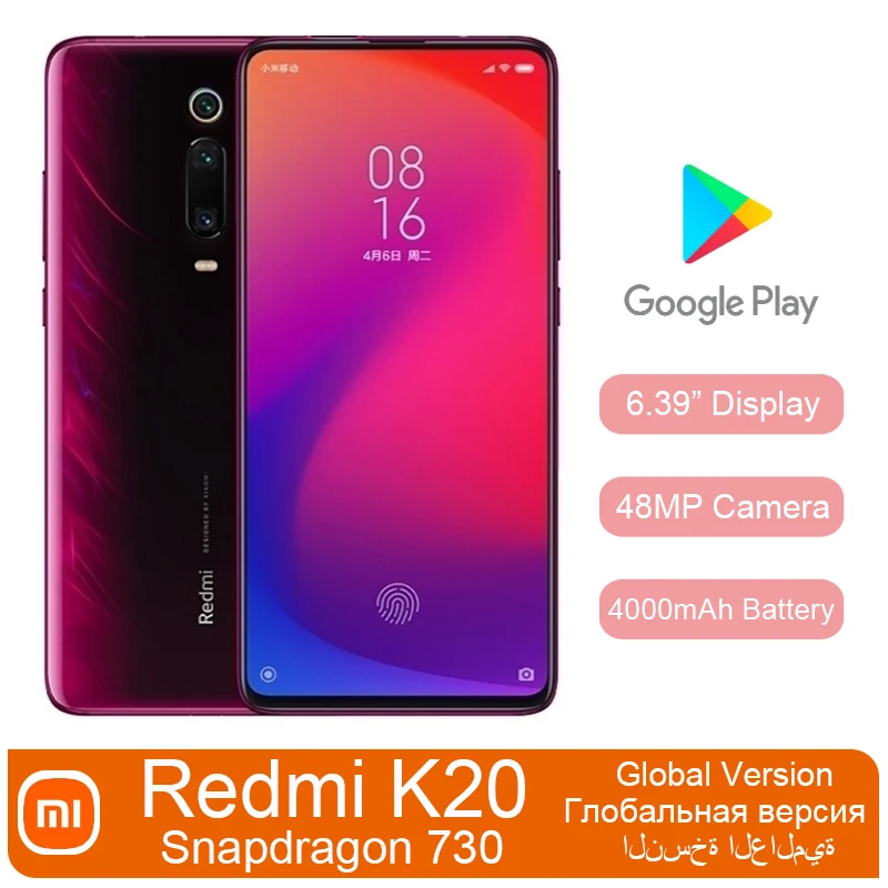 Smartphone Redmi K20/ Xiaomi MI 9T Snapdragon 730 6.39 inch Display 1080x2340 Pixels Cell Phone Global Version